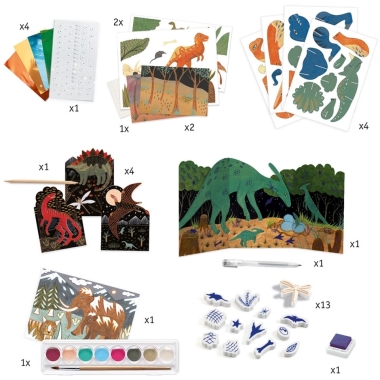 Kreatív műhely - 6 technika 1 dobozban - Dinoszauruszok világa