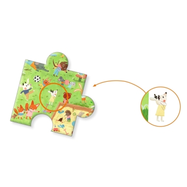 Megfigyeltető puzzle - Kisbarátok a kertben, 35 db-os - Little friends" garden