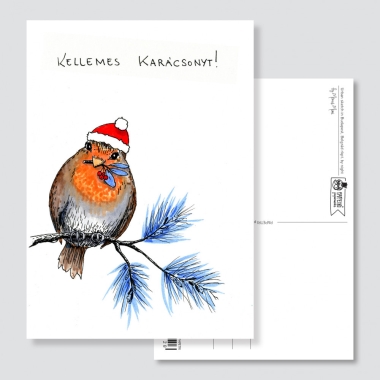 Papetri karácsonyi képeslap - Kék madár