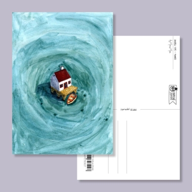 Papetri képeslap - Tiny house - Floating house