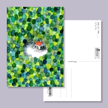 Papetri képeslap - Tiny house - Green forest