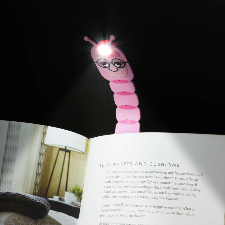 Könyvjelző olvasólámpa - Flexilight kukac pink - Bookworm Pink