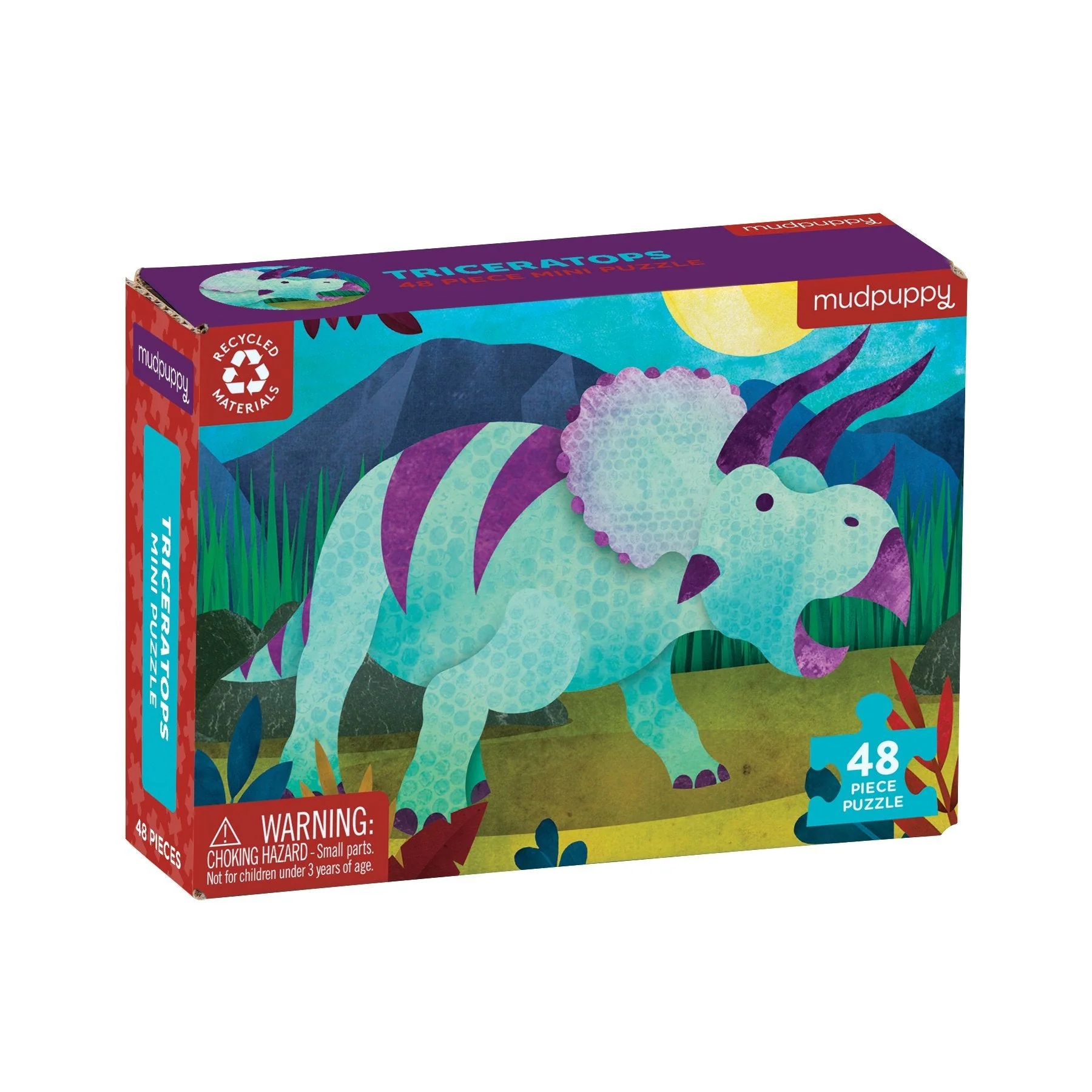 Mudpuppy mini kirakó - 48 db-os - Triceratopsz