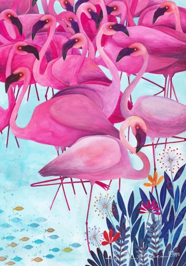 Kürti Andrea 1000 db-os puzzle - Flamingók