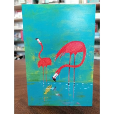 Szimonidesz Hajnalka képeslap - Flamingók