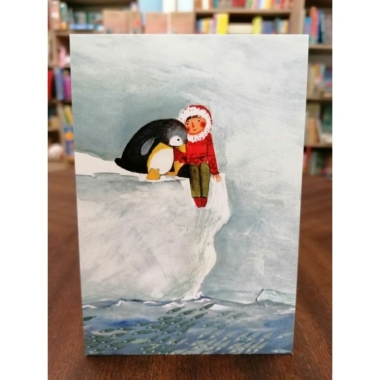 Szimonidesz Hajnalka képeslap - Pingvin és eszkimó