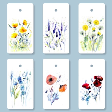 Papetri ajándékkísérő kártya - Réti virágok