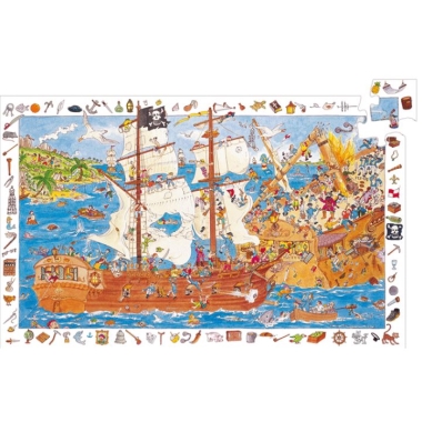 Megfigyeltető puzzle - Kalózok, 100 db-os - Pirates