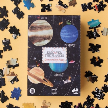 Fedezd fel a bolygókat! Foszforeszkáló böngésző 200 db-os puzzle – Discover the Planets– Londji