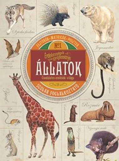 Gyerek Állat-enciklopédia foglalkozató -  Állatok - Csodálatos emlősök világa /Fejtörők - matricák - poszter