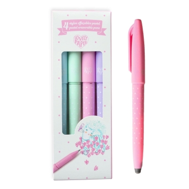 Radírozható tollkészlet - 4 pasztell színű - 4 Pastel erasable pens