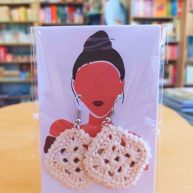 Tinka - horgolt fülbevaló - nagyikocka - granny square
